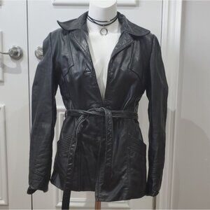1980's Rare Berman's Leather Belted Jacket